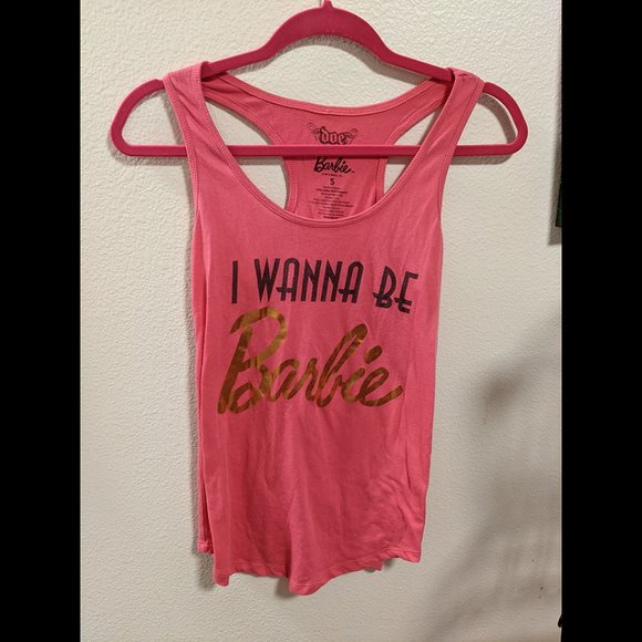 Doe Pink "I Wanna Be Barbie" Tank Top Size S - Picture 2 of 4